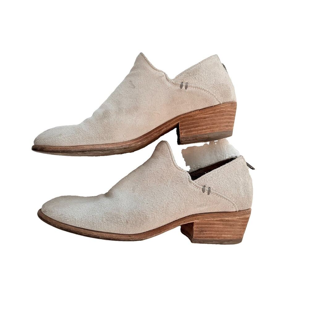 Frye Suede Carson Shootie Ankle Bootie Back Zip Whiskey Beige Women's 10M Boots